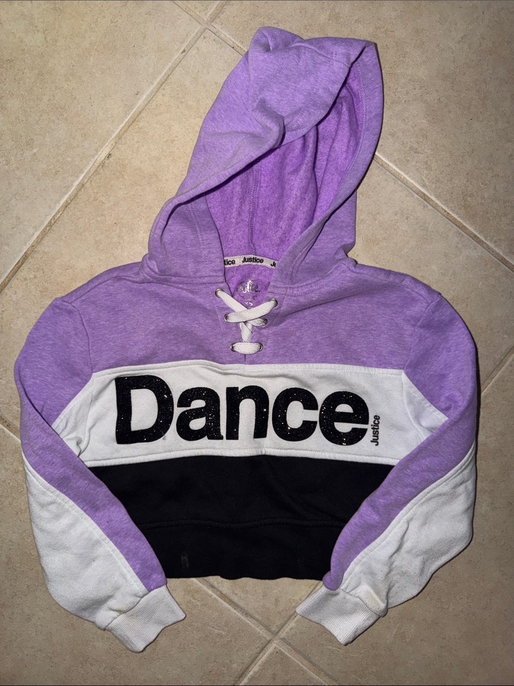 Justice Dance' Hooded Cropped Sweatshirt size XS 4/5